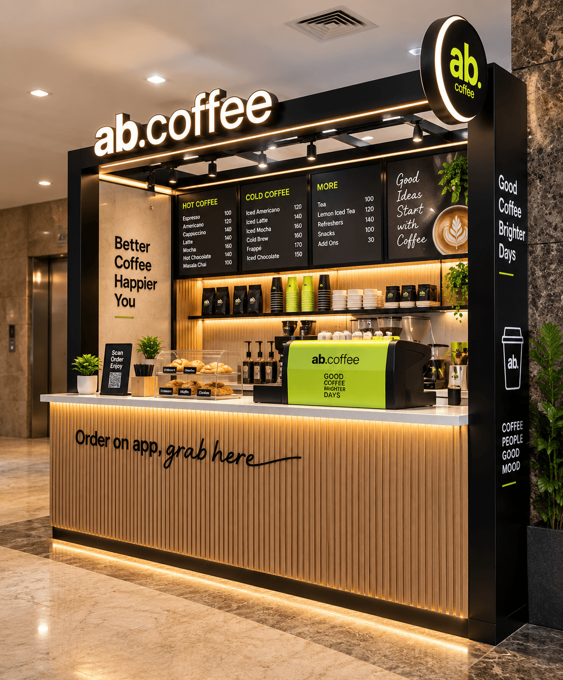 AB Coffee — Storefront Signage