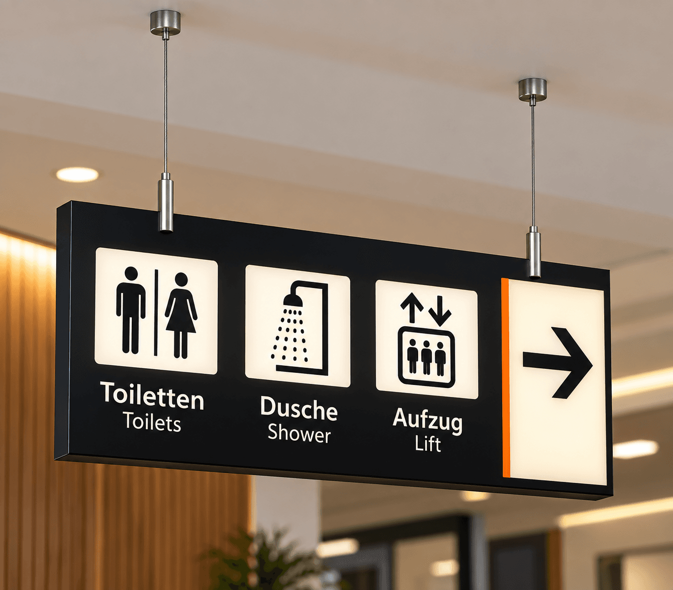 Directional Hanging Sign